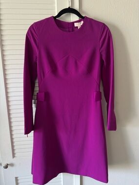 Ted Baker Women's Long-Sleeve Magenta Shift Dress size 1